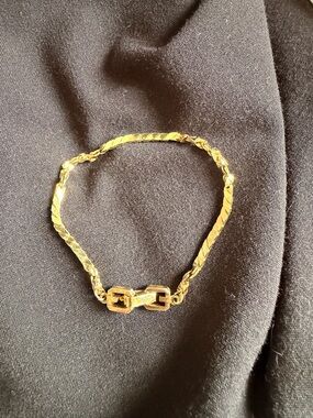 Givenchy Gold-Tone Link and Braided Bracelet